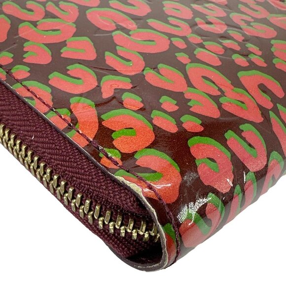 Louis Vuitton Stephan Sprouse Leopard Print Vernis Wallet Maroon - Picture 8 of 11